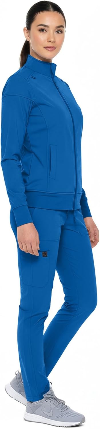 Monarch Uniforms Women's Scrub Jacket Zippered Warm-up Jacket - Royal Blue