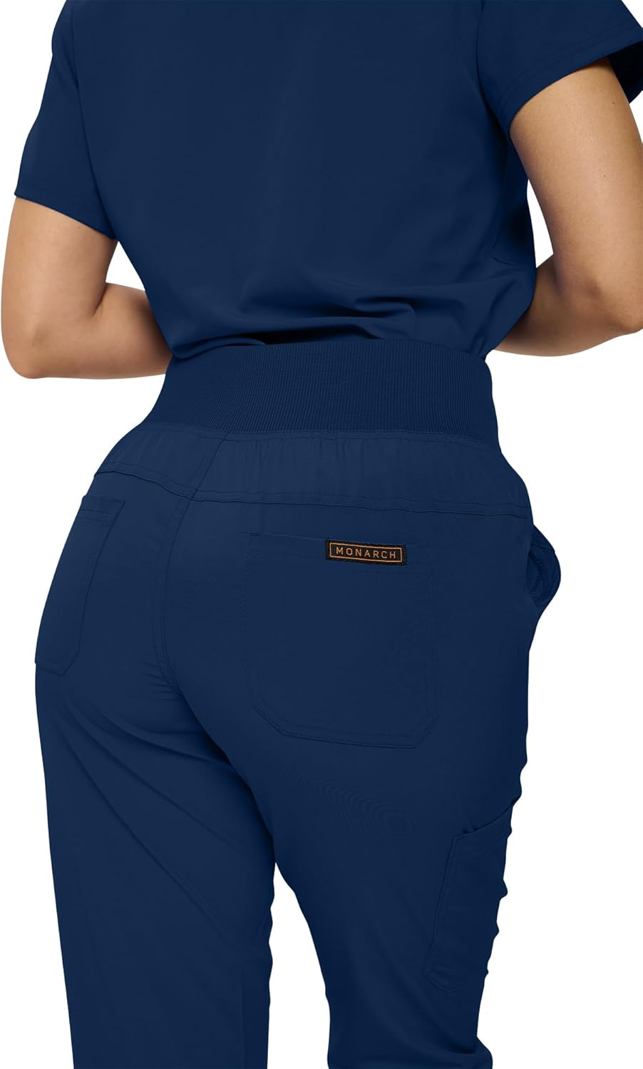 Monarch Uniforms Women's Jogger Scrubs Ribbed Jogger Scrub Pants for Women - Navy