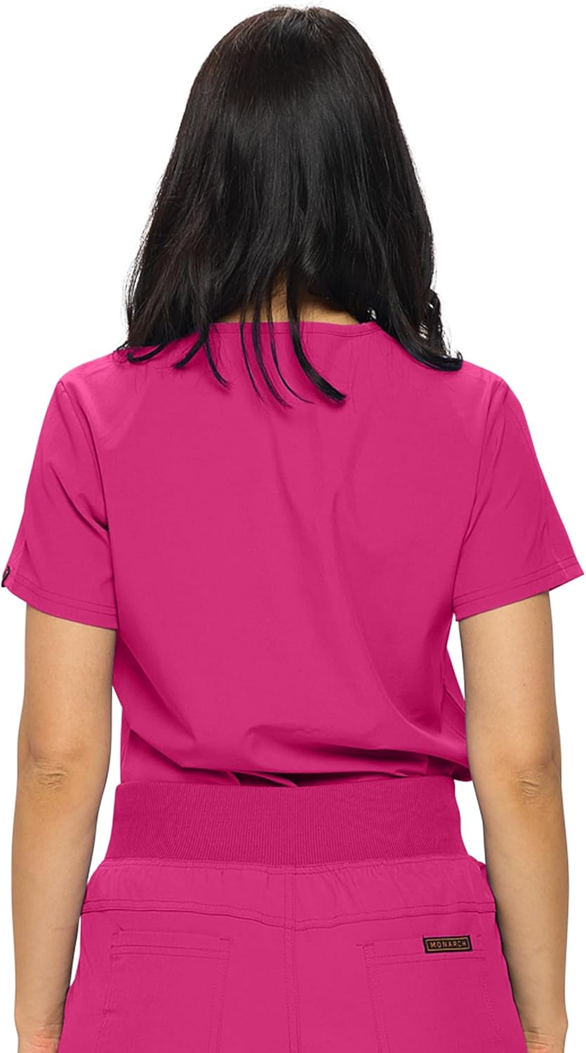 Monarch Uniforms Women's Scrub Top One Pocket Tuck-In Scrub Top - Hot Pink