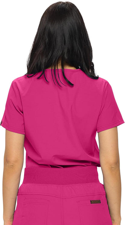 Monarch Uniforms Women's Scrub Top One Pocket Tuck-In Scrub Top - Hot Pink