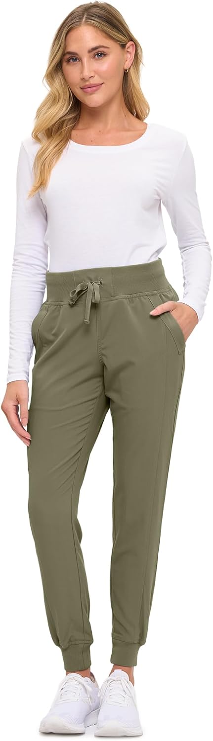 Monarch Uniforms Women's Soft Stretch Jogger Scrub Pants – Ultra Comfortable, Flexible Medical Uniform Pants - Olive