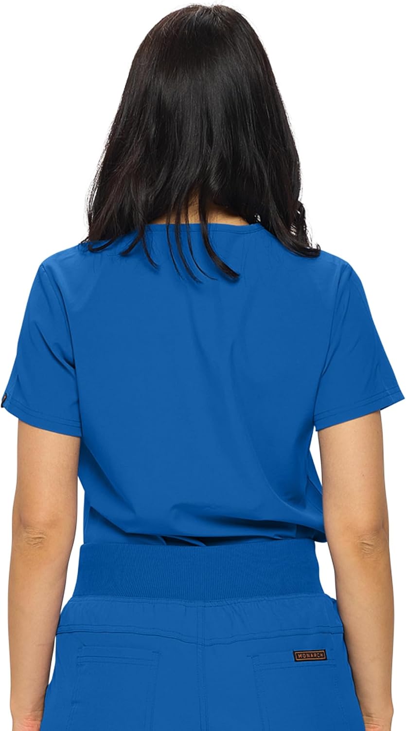 Monarch Uniforms Women's Scrub Top One Pocket Tuck-In Scrub Top - Royal Blue