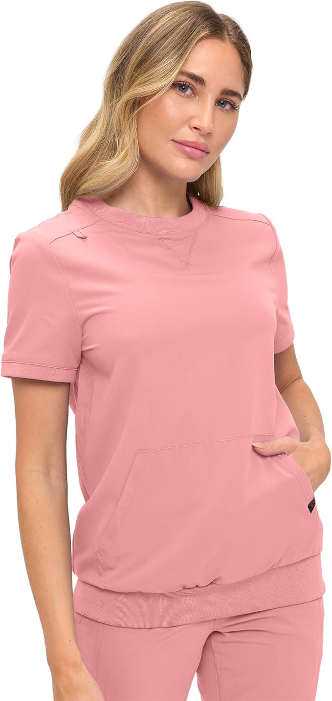 Women’s Scrub Set – Soft Stretch Fabric, Modern Fit Jogger Pants & Crew Neck Top