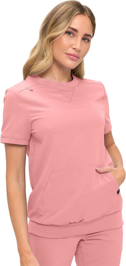 Women’s Scrub Set – Soft Stretch Fabric, Modern Fit Jogger Pants & Crew Neck Top