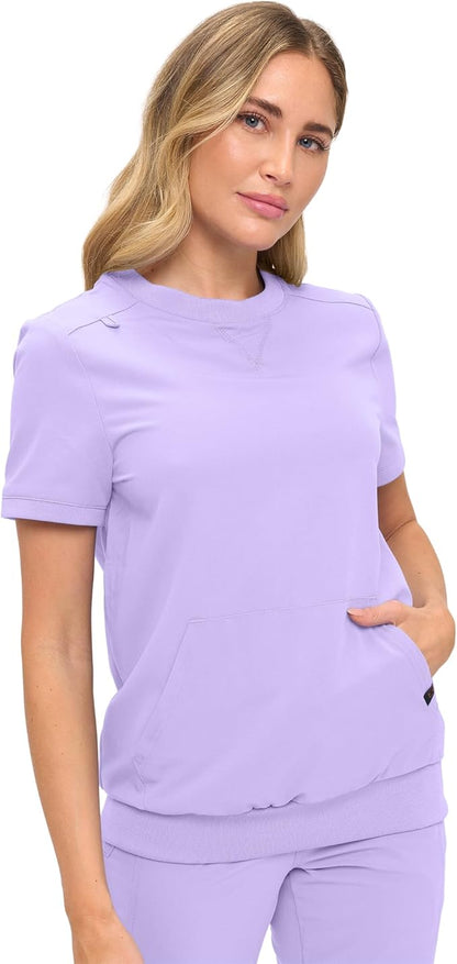 Women’s Scrub Set – Soft Stretch Fabric, Modern Fit Jogger Pants & Crew Neck Top