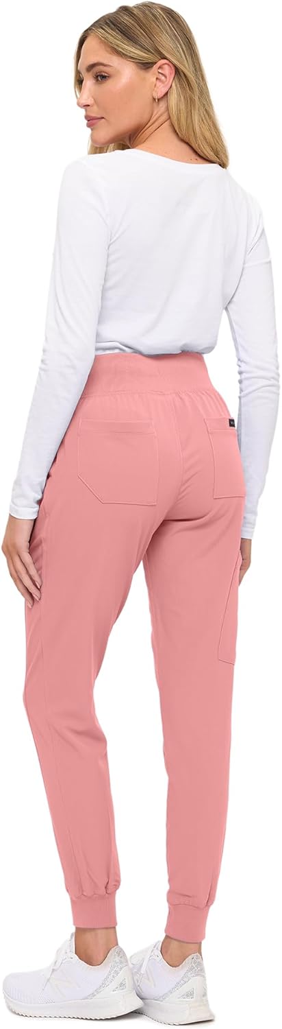 Monarch Uniforms Women's Soft Stretch Jogger Scrub Pants – Ultra Comfortable, Flexible Medical Uniform Pants - Mauve