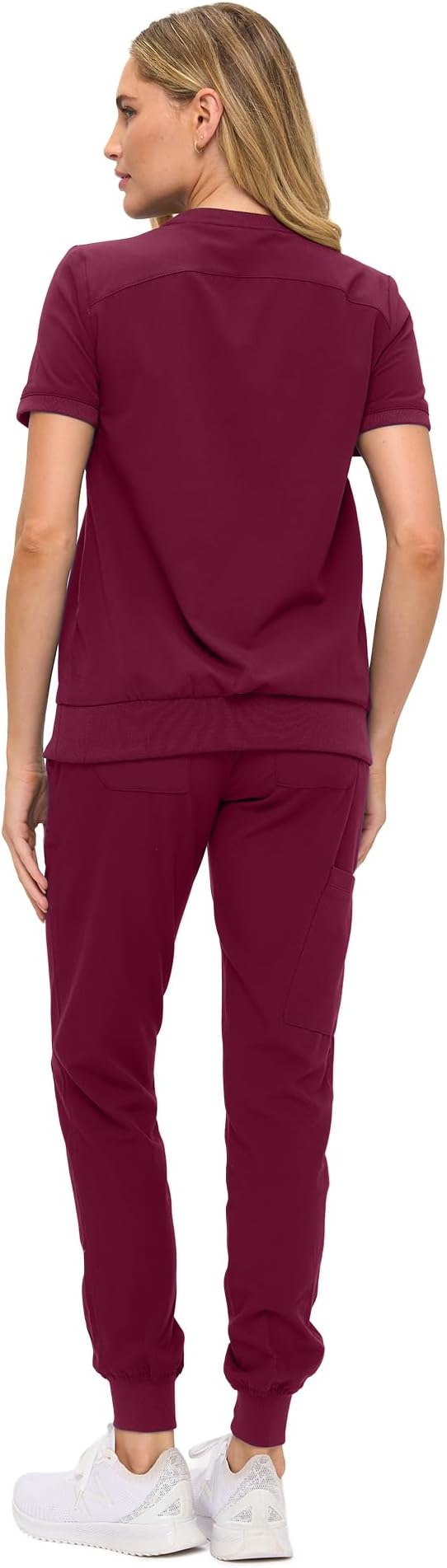Women’s Scrub Set – Soft Stretch Fabric, Modern Fit Jogger Pants & Crew Neck Top