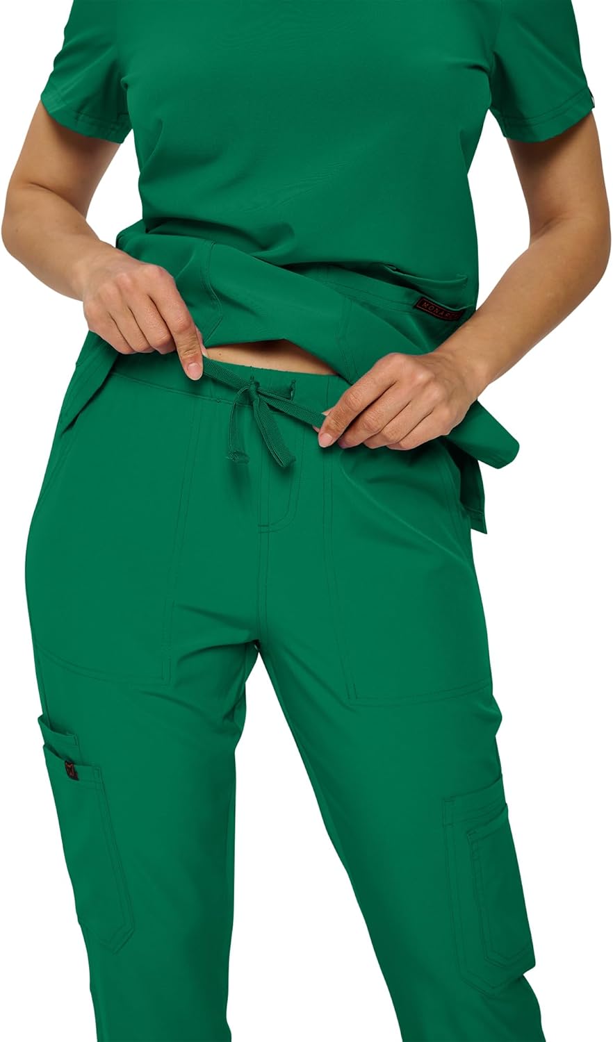 Monarch Uniforms Scrub Sets - Regular & Petite Stretchy Scrubs for Women - Set of Top & Pants - Hunter Green