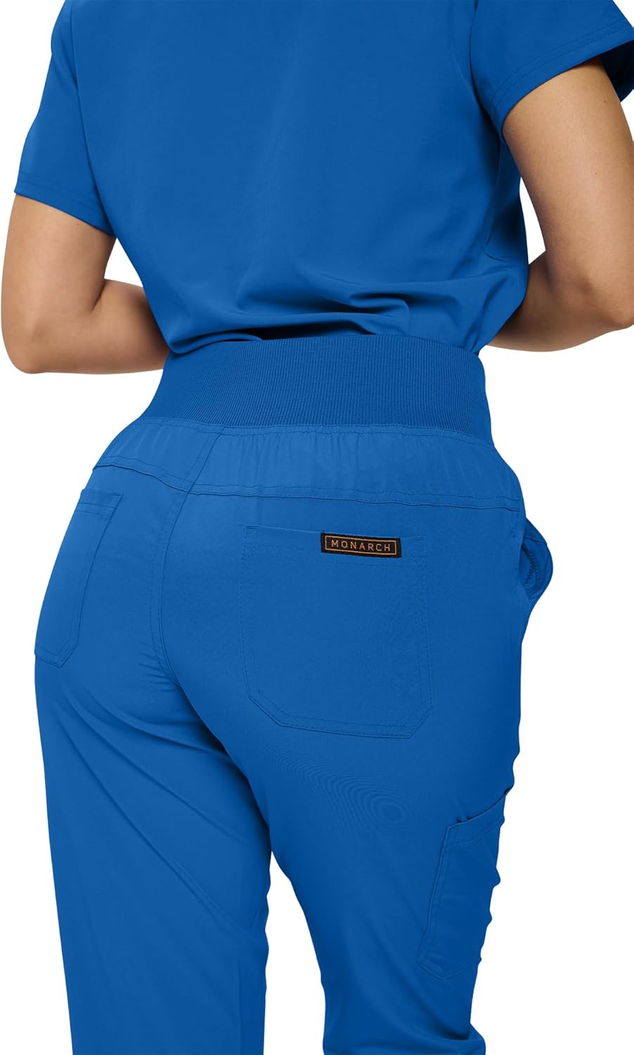 Monarch Uniforms Women's Jogger Scrubs Ribbed Jogger Scrub Pants for Women - Royal Blue