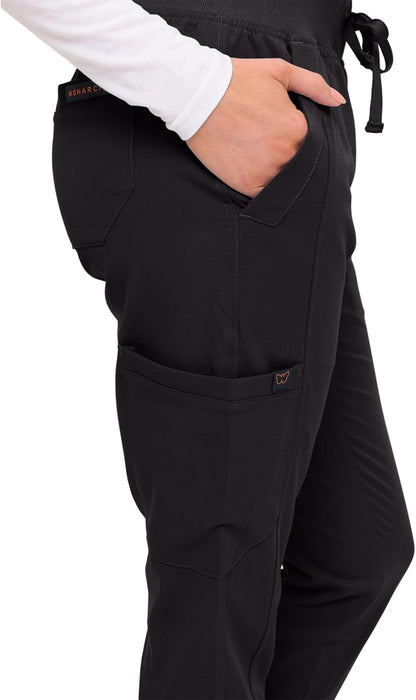 Monarch Uniforms Women's Soft Stretch Jogger Scrub Pants – Ultra Comfortable, Flexible Medical Uniform Pants - Black