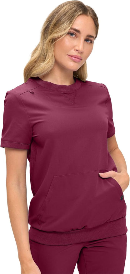 Women’s Scrub Set – Soft Stretch Fabric, Modern Fit Jogger Pants & Crew Neck Top