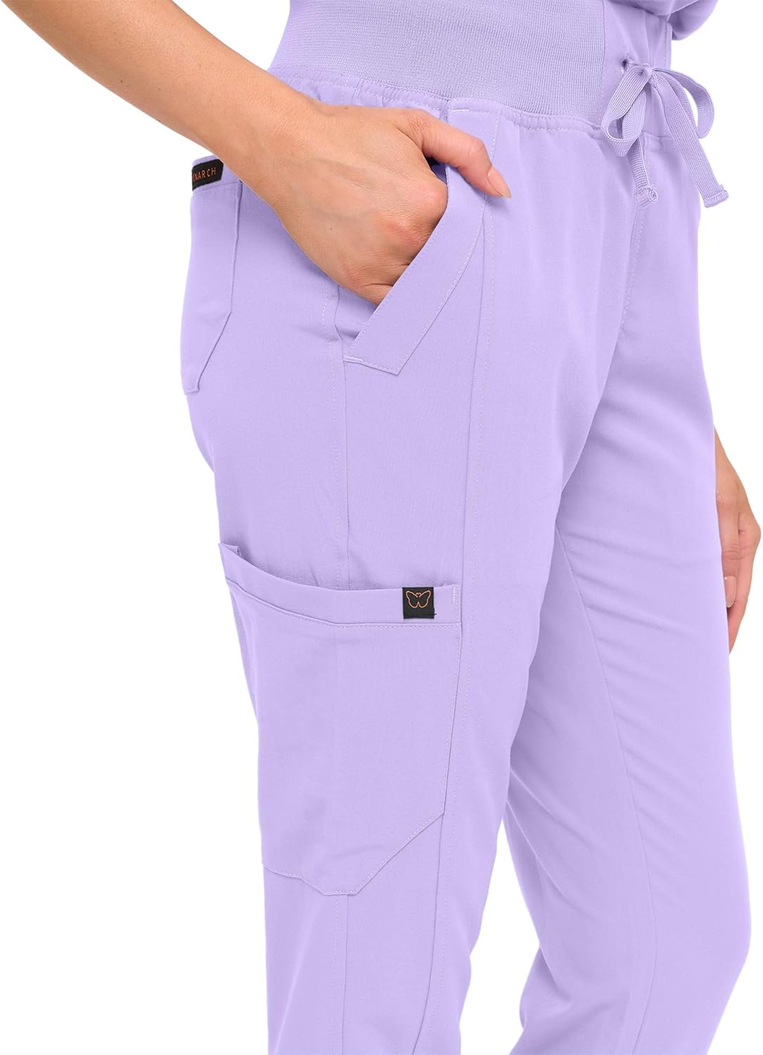 Monarch Uniforms Women's Jogger Scrub Set with Oversized Scrub Top with Mandarin Collar - Lavender