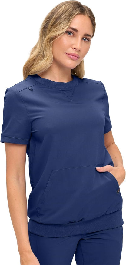 Women’s Scrub Set – Soft Stretch Fabric, Modern Fit Jogger Pants & Crew Neck Top