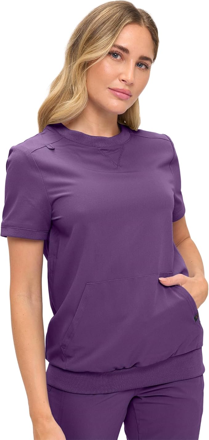 Women’s Scrub Set – Soft Stretch Fabric, Modern Fit Jogger Pants & Crew Neck Top