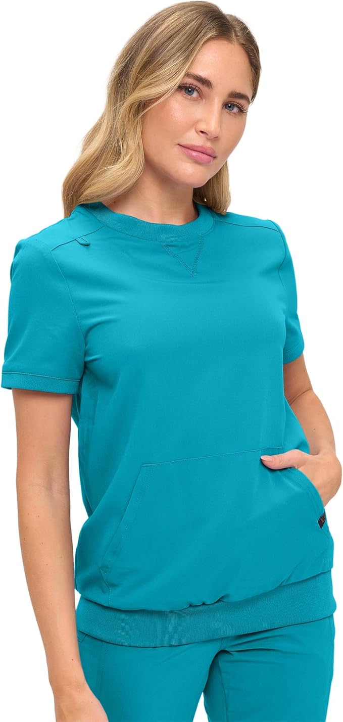 Women’s Scrub Set – Soft Stretch Fabric, Modern Fit Jogger Pants & Crew Neck Top