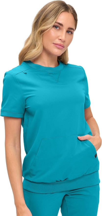Women’s Scrub Set – Soft Stretch Fabric, Modern Fit Jogger Pants & Crew Neck Top