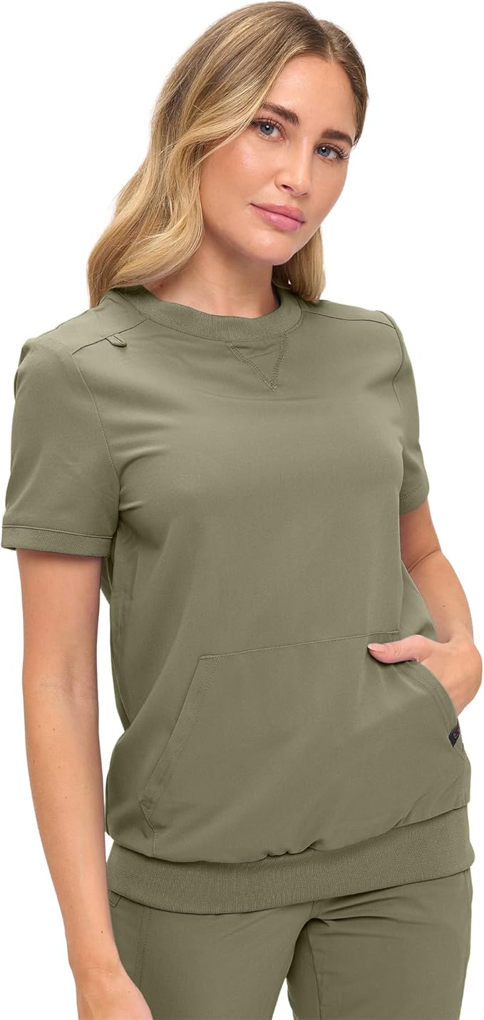 Women’s Scrub Set – Soft Stretch Fabric, Modern Fit Jogger Pants & Crew Neck Top