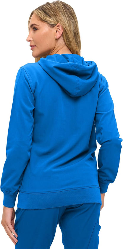 Monarch Uniforms Women's Scrub Jacket Hoodie – Lightweight Zip Up Nursing Jacket - Royal Blue