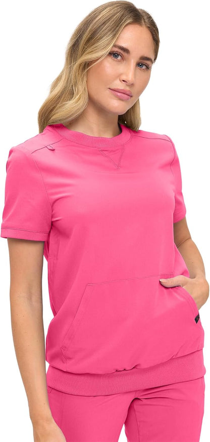 Women’s Scrub Set – Soft Stretch Fabric, Modern Fit Jogger Pants & Crew Neck Top