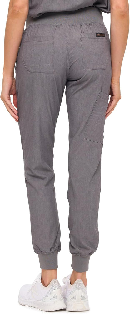 Monarch Uniforms Women's Soft Stretch Jogger Scrub Pants – Ultra Comfortable, Flexible Medical Uniform Pants - Heather Grey