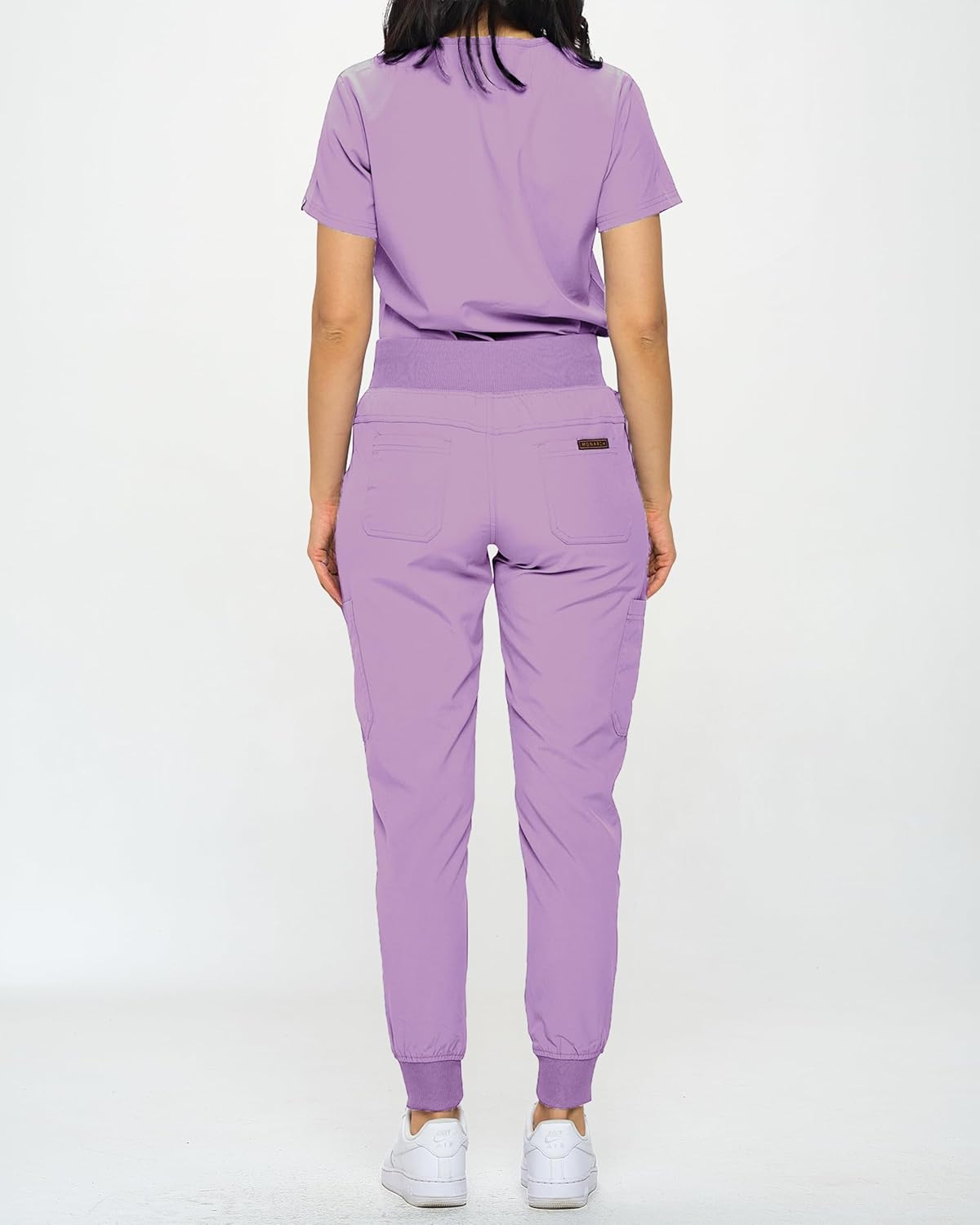 Monarch Uniforms Slim Fit Stretchy Scrubs Women's Jogger Scrub Set with Tuck-In Top - Lavender