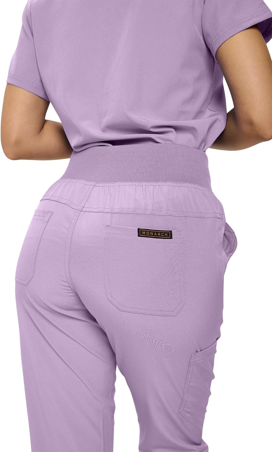 Monarch Uniforms Women's Jogger Scrubs Ribbed Jogger Scrub Pants for Women - Lavender