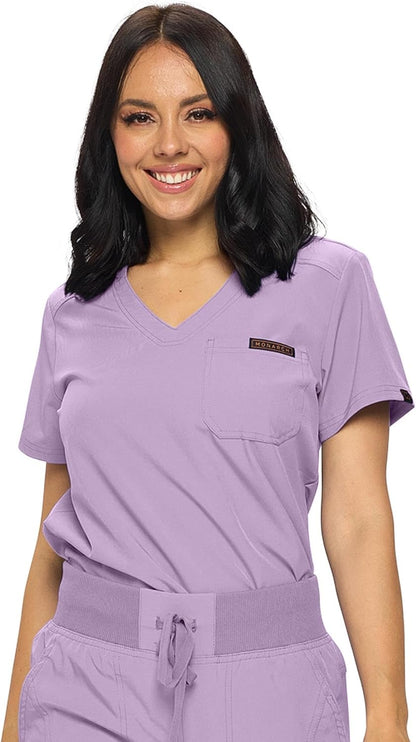 Monarch Uniforms Women's Scrub Top One Pocket Tuck-In Scrub Top - Lavender