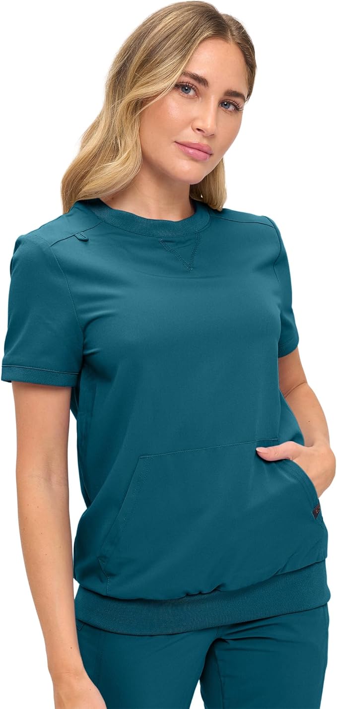 Women’s Scrub Set – Soft Stretch Fabric, Modern Fit Jogger Pants & Crew Neck Top