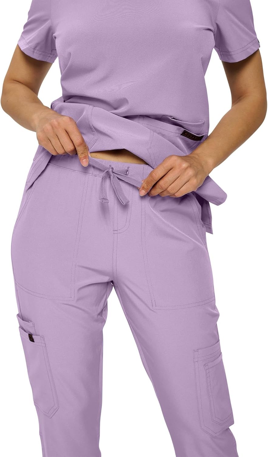 Monarch Uniforms Scrub Sets - Regular & Petite Stretchy Scrubs for Women - Set of Top & Pants - Lavender