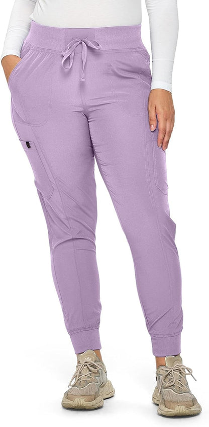 Monarch Uniforms Women's Jogger Scrubs Ribbed Jogger Scrub Pants for Women - Lavender