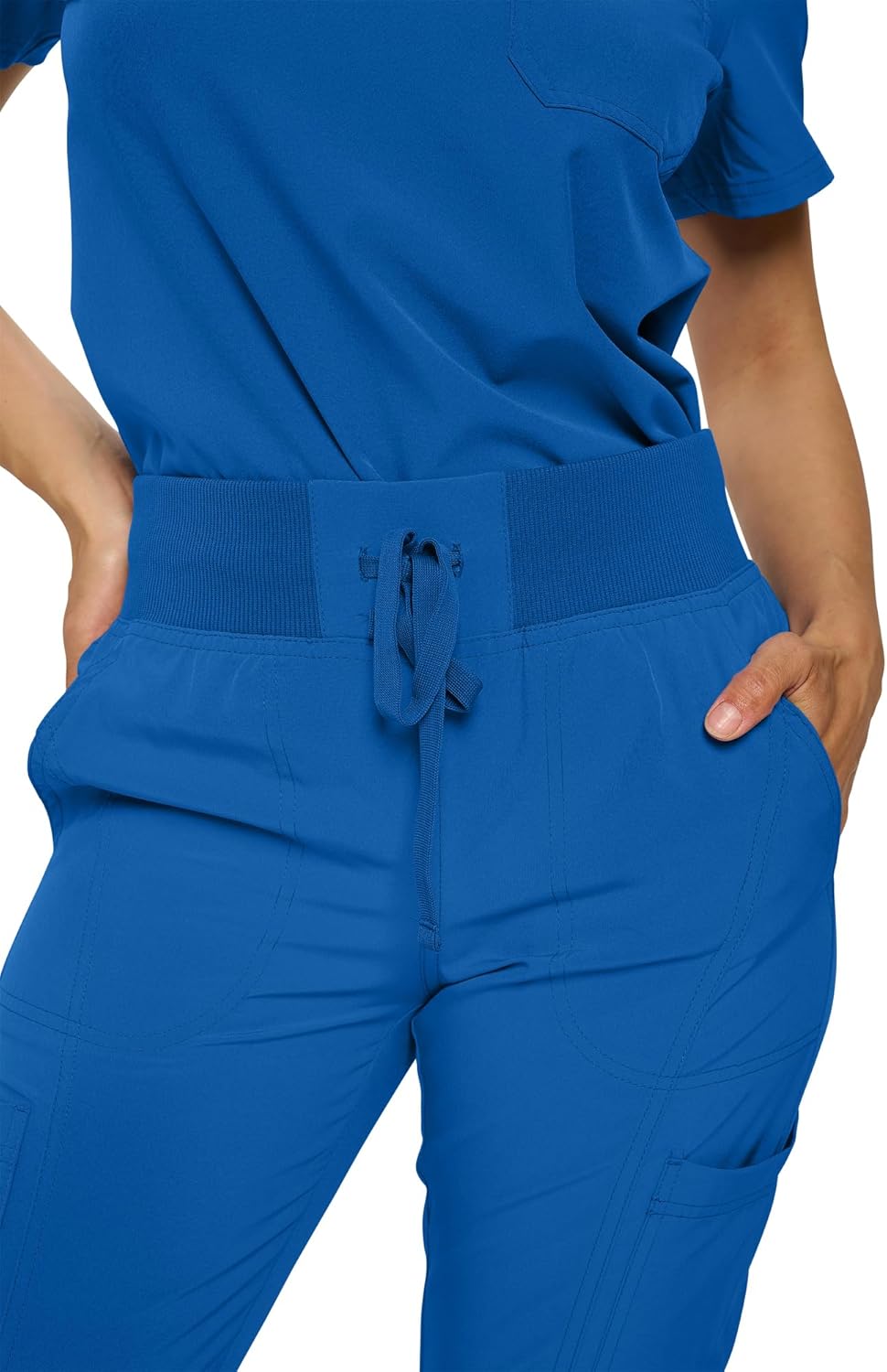Monarch Uniforms Women's Jogger Scrubs Ribbed Jogger Scrub Pants for Women - Royal Blue