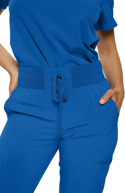Monarch Uniforms Women's Jogger Scrubs Ribbed Jogger Scrub Pants for Women - Royal Blue