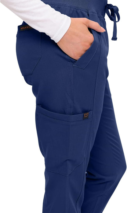 Monarch Uniforms Women's Soft Stretch Jogger Scrub Pants – Ultra Comfortable, Flexible Medical Uniform Pants - Navy Blue