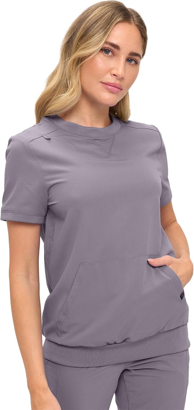 Women’s Scrub Set – Soft Stretch Fabric, Modern Fit Jogger Pants & Crew Neck Top