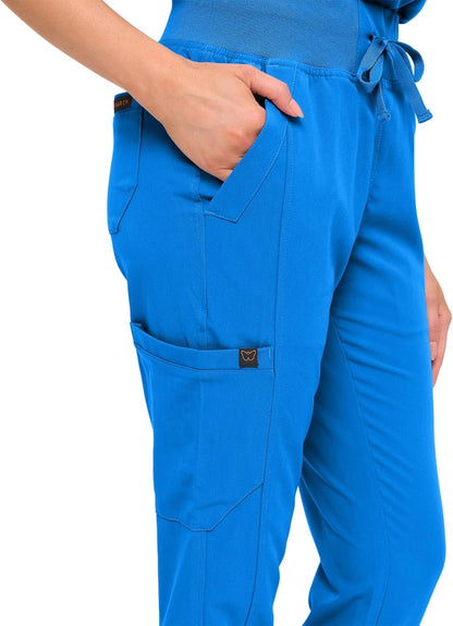 Monarch Uniforms Women's Jogger Scrub Set with Oversized Scrub Top with Mandarin Collar - Royal Blue
