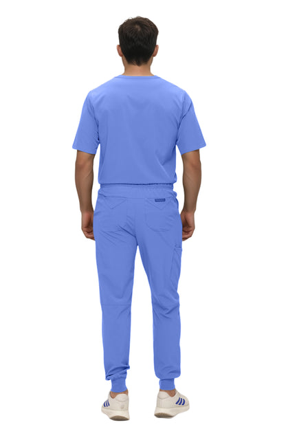 Monarch Uniforms Men's Jogger Scrub Set Tuck-in Scrubs for Men with Jogger Pants and One Pocket Top