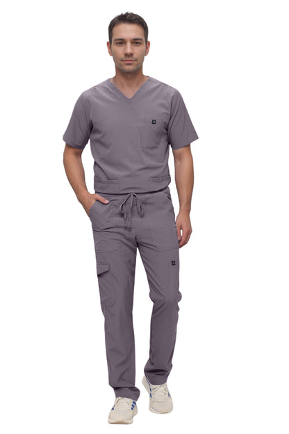 Monarch Uniforms Men's Scrub Set V-Neck Scrub Sets with Nine Large Pockets