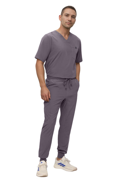 Monarch Uniforms Men's Jogger Scrub Set Tuck-in Scrubs for Men with Jogger Pants and One Pocket Top