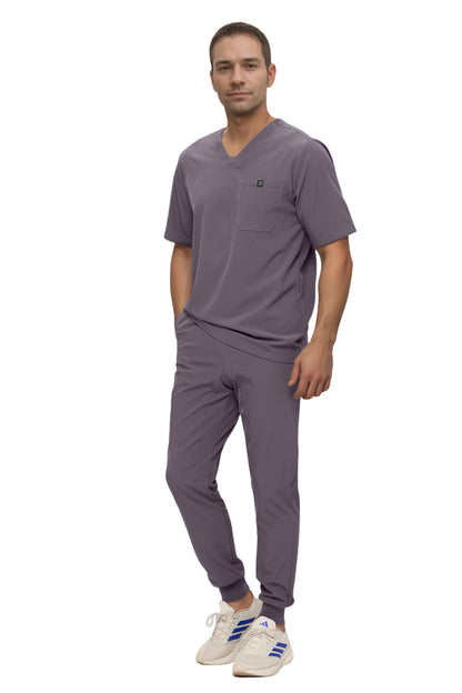 Monarch Uniforms Men's Jogger Scrub Set Tuck-in Scrubs for Men with Jogger Pants and One Pocket Top
