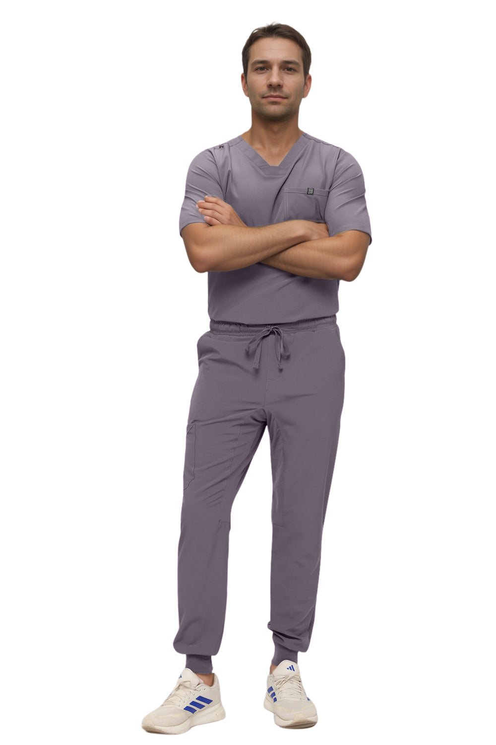 Monarch Uniforms Men's Jogger Scrub Set Tuck-in Scrubs for Men with Jogger Pants and One Pocket Top