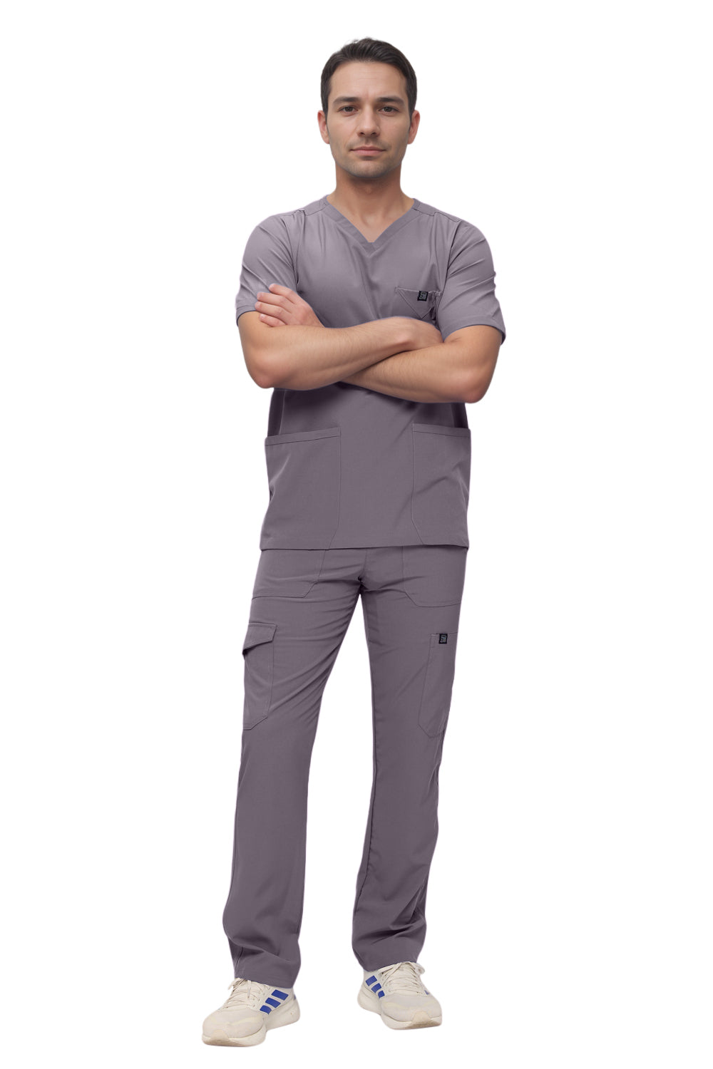 Monarch Uniforms Men's Scrub Set V-Neck Scrub Sets with Nine Large Pockets