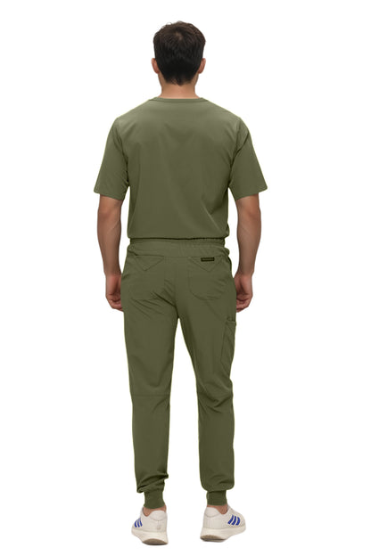Monarch Uniforms Men's Jogger Scrub Set Tuck-in Scrubs for Men with Jogger Pants and One Pocket Top