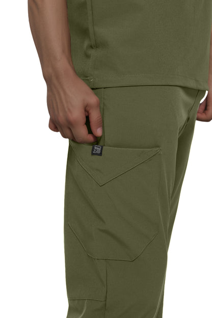 Monarch Uniforms Men's Jogger Scrub Set Tuck-in Scrubs for Men with Jogger Pants and One Pocket Top