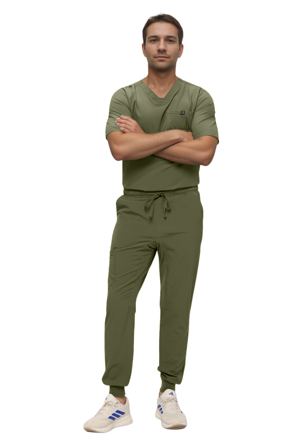 Monarch Uniforms Men's Jogger Scrub Set Tuck-in Scrubs for Men with Jogger Pants and One Pocket Top