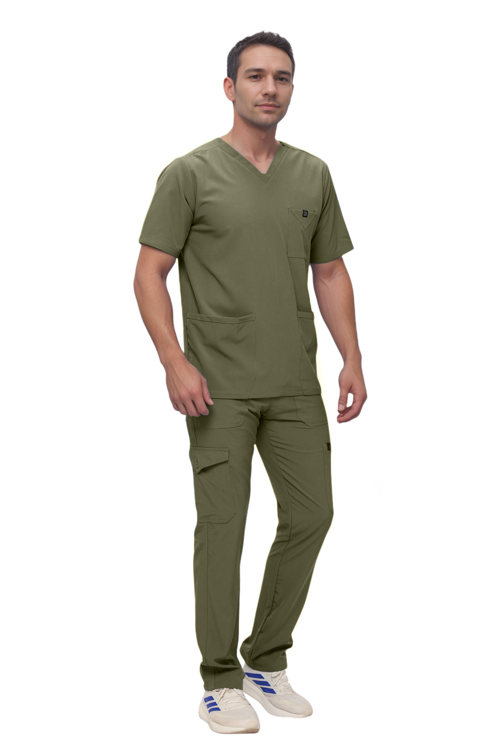 Monarch Uniforms Men's Scrub Set V-Neck Scrub Sets with Nine Large Pockets