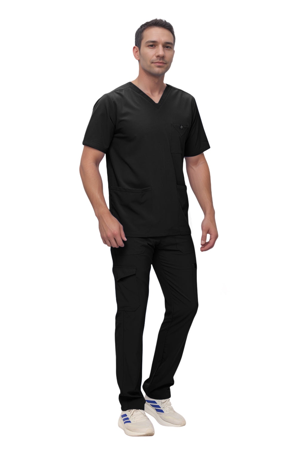 Monarch Uniforms Men's Scrub Set V-Neck Scrub Sets with Nine Large Pockets