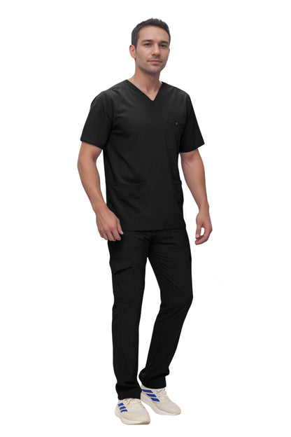 Monarch Uniforms Men's Scrub Set V-Neck Scrub Sets with Nine Large Pockets