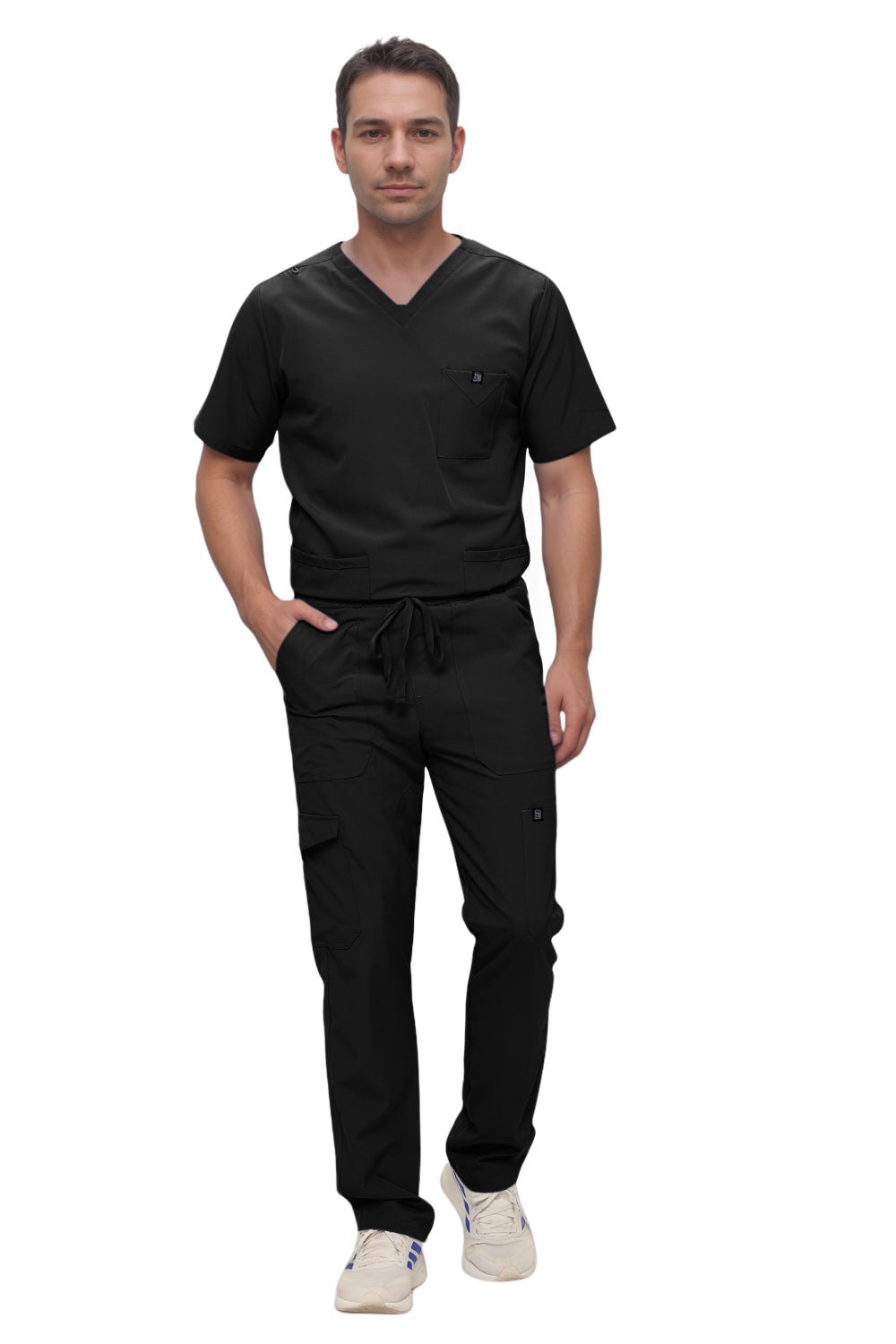 Monarch Uniforms Men's Scrub Set V-Neck Scrub Sets with Nine Large Pockets
