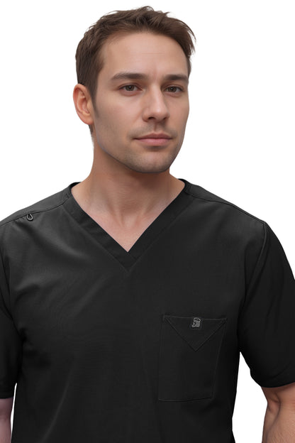 Monarch Uniforms Men's Scrub Set V-Neck Scrub Sets with Nine Large Pockets