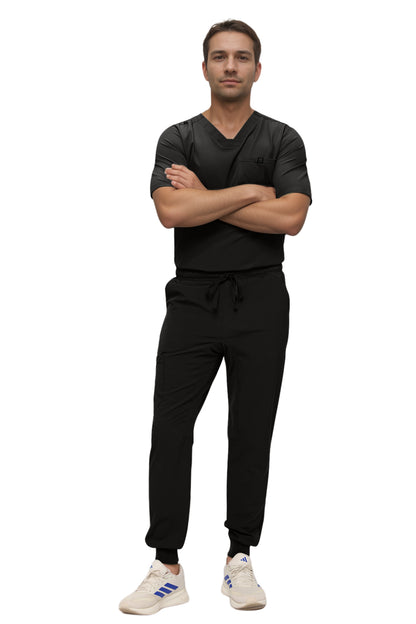 Monarch Uniforms Men's Jogger Scrub Set Tuck-in Scrubs for Men with Jogger Pants and One Pocket Top